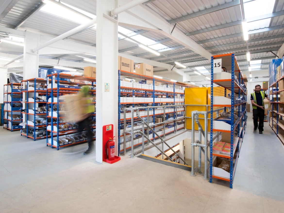 Parts department at Motus Commercials, Spinnaker Road Gloucester